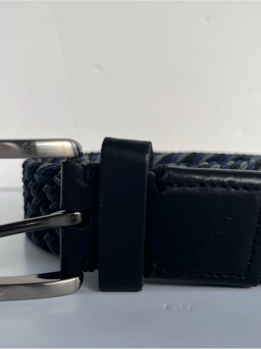 Tommy Bahama Woven Cord Adjustable Belt in Black and Navy-Size L/XL